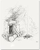 Mr。Sanders 'キャンプファイヤー – Winnie the Pooh 11 x 14額なし保育園アートプリント
