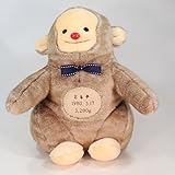 おさるさんの体重ぬいぐるみ(男の子　十二支申年）青リボン付き完成品　生まれた時の体重で作る干支のウェイトドール