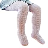 ソリッドカラー メッシュ コットンの子供ベビータイツ ラブスタイル ガールズ　赤ちゃん　ストッキング (27-30, 薄紫)