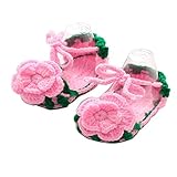 Baby Newborn Toddler Infant Prewalker flower style Hand-knitted Wool Crochet Crib sandal Shoes ベビー・ガ