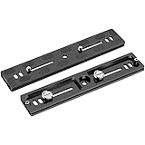 クイックリリースプレート アルカスイス互換 汎用 200mm 2*1/4"ネジ 1/4"-3/8"ネジアダプター付