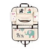 標準車キックマットシートバックプロテクターシートカバーBackseat Organizer ,マルチポケット付きシートストレージバッグ 1 Pack ブラック AoMagic