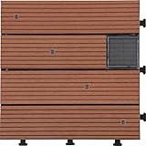 光る ジョイントタイル 樹脂製 屋外用 ベランダ 庭 DIY ガーデニング リフォーム 〔6枚セット〕 ブラウンA