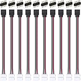 サムコス 4ピンLEDテープコネクタ 10mm幅 ケーブルライト テープライト ストリップライトコネクタ 延長用ケーブル LEDテープライトレイアウト配線 10個の4ピンコネクタ付き （10個セット）