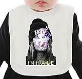 Inhale Sexy Cocaine & Caviar Cosmic Drugs Girl Smoke Weed ネクタイを有する有機ビブ Medium