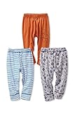 (フェリシモ) 毎日着たくなる のびのび七分丈パンツ3枚セット キッズ オレンジ×グレー×ブルー ガールズ 9