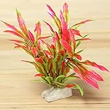 amzmonnsuta　人工プラスチック芝植物金魚鉢水槽の装飾