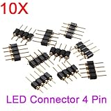 10X 4Pin Male Connector For Rgb 5050/3528 Led Strip Light (Usa)