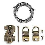 HangZ 11030 Canvas Flat Mount Wire 1-Hole D-Ring Picture Hanger Kit, 25lb by HangZ