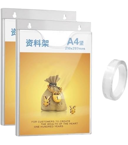 Amazon.co.jp: TAKEY カタログラック 壁掛け アクリル A4/A5 クリア 2