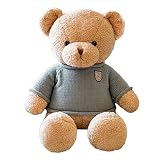 UOAO くまぬいぐるみ 可愛い くま抱き枕 リアル くまぬいぐるみ スーパーもちもちぬいぐるみ 丸っこい クマクッション 柔らかい 添い寝枕 抱き枕 気持ちいい抱き枕 ソファー背当て ふわふわ 面白いギフト・お祝い･ クリスマスプレゼント(ベージュ 35cm)