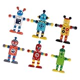 Baoblaze 全6個　木製おもちゃ　玩具　ロボット　柔軟な関節　アクション