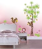 Pop Decors Squirrels/Pine Trees Beautiful Wall Stickers for Kids Rooms [並行輸入品]