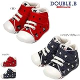 mikihouse Double_B(ミキハウスダブルB)プチベア刺繍柄 ファーストベビーシューズ １２．５cm,赤（02）