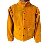lewu 牛床革 溶接 ジャンバー 保護具 作業 防護服 上衣 (2XL)
