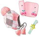 LaVie ギフトBOX 3点セット ベルトカバーチェリー&ニット帽アーガイル リストラトルMOMスター b011