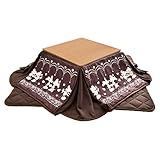 タンスのゲン ディズニーこたつ 3点セット 【こたつ本体+掛布団+敷布団】 幅70×70cm フリース 正方形 ブラウン ナチュラル 22700007 21