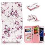 UNEXTATI Galaxy S7 ケース 高品質 PUレザー 手帳型ケース 保護カバー カード収納 液晶保護 防塵 Samsung GalaxyS7 用 Case Cover (P10 ピンク)