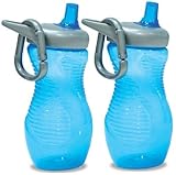 Munchkin Mighty Grip 12oz Toddler Sports Bottle, Blue, 2-Pack by Munchkin [並行輸入品]