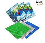 6 Baseplates 100 %すべてと互換性主要ブランド構築ブロックレンガベースプレートLarge 10 X 10インチシートforアクティビティテーブルボード2ブルー2グリーン2グレー