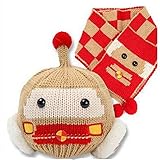 Abusun ニット帽子&マフラー ニットキャップ ハット毛糸 ベビー キッズ 赤ちゃん 子供用 かわいい 暖かい 防寒 (クリーン)