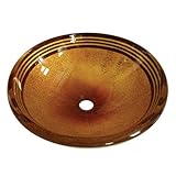 Kingston Brass EVSPFB4 Fauceture Napoli Glass Vessel Sink with 16-1/2-Inch Diameter, Amber Bronze [並