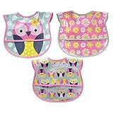 Owl PEVA Bibs - Pink/Grey by Hamco