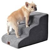 EHEYCIGA 犬 階段 ステップ ペット階段 ドッグステップ 犬 スロープ 高密度 滑り止め付き 安定性 カバー取り外し可能 洗える 小型犬適用（グレー、40x57x40cm、3段)