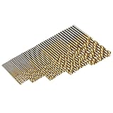 Vuage(TM) ウッドプラスチック製ツイストドリルビットセットのツールのための50PCS 1 / 1.5 / 2 / 2.5 / 3ミリメートルチタンコーティングされたHSS高速度鋼ドリルビットセ