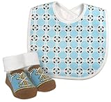 Stephan Baby Infant Boy Bib and Bootie Socks Set, Neo-Geo, 0-3 Months by Stephan Baby [並行輸入品]
