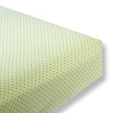 SwaddleDesigns Cotton Flannel Fitted Crib Sheet, Brown Polka Dots, Lime [並行輸入品]