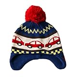 (コ-ランド) Co-land ベビー帽子 新生児ハット ニット帽子 子供用キャップ カープリント 女の子 防寒対策 赤ちゃん キッズ帽子 幼児 お出かけ ネイビー L