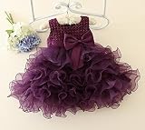 Shareky ベビー服 ワンピース ベビードレス フォーマルドレス 80-120cm 5色(パープル,80)