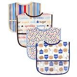 Luvable Friends Water Resistant Bibs with Crumb Catcher Pocket, Blue, 4-Count by Luvable Friends [並行