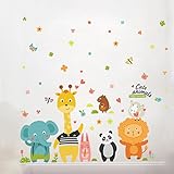 動物のかわいい子供の部屋のベッドルームの装飾的な壁のステッカーペーパーガラスウィンドウステッカー漫画の壁紙幼稚園の教室