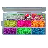 AteaMart ルームバンド 製作キット&オーガナイザー収納キット コレクション (キット内容:1600個Bandz+75個Clips+1パックチャーム+綺麗な8色のバンド入り収納ケース)並行輸入品