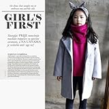 【RIRORA】シックなオーバーサイズコート [グレー/ブラウン] 女の子・一番かわいい服・動きやすい服・誰よりもおしゃれに・ベビーファッション (5 (85-95cm), グレー)