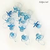 Adorox 144 Small Blue Acrylic Baby Pacifiers Baby Shower Decoration Table Scatter (144 Pieces) [並行輸入