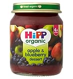 HiPP Organic Apple & Blueberry Dessert 4+ Months 125g (Pack of 2) - ヒップ有機リンゴ＆ブルーベリーデザート4+ヶ月125グラム (H