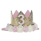 OUYOU バースデークラウン プリンセスクラウン 王冠 お誕生日 記念撮影 1歳 三歳 ハッピーバースデイー 誕生日のプレゼント 出産の祝い 記念日 寝相 アート