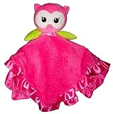 Pink Owl Cuddly Plush Lovey Snuggle Blanket by Okie Dokie