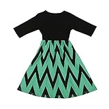 (プタス)Putars ベイビー服 子供服 女の子 ワンピース ドレス 五分袖 波模様 幾何学模様 可愛い オシャレ プリンセス 通園 発表会 旅行 記念日 プレゼント 1-4歳