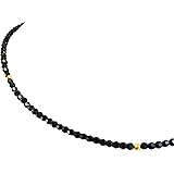 [ROYAL JEWELRY] ロイヤルジュエリー 3mm 18k k18 １８金 ゴールド ミラーリング ブラックダイヤモンドカラー ブラックスピネルカラー クリスタル ネックレス