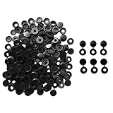 SunniMix 約100個　プラスチック　ヒンジ付き　スクリューカバー　キャップマウント　オートカー　ホーム　家具　装飾用　アクセサリー　全3色 - ブラック