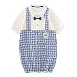 (チャックル) chuckle *ボンシュシュ*千鳥格子フォーマル新生児ツーウェイオール ブルー 50-60cm P5314-00-31