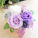 【ベルシック】 プリザーブドフラワー&フレグランスソープフラワー　エタニティ　 パープル　枯れないお花　ほのかに香るお花　お祝・お見舞い