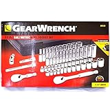 [CREEK] GearWrench ギアレンチ 57ピース インチ/ミリ 6ポイント ソケット セット 3/8ドライブ 84歯ラチェット2本