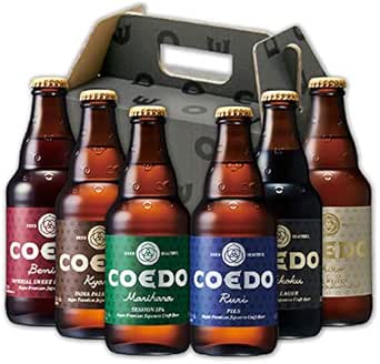 COEDO コエドビール 333ml &times; 6本 飲み比べセット （毬花1：伽羅1：瑠璃1：紅赤1：白1：漆黒1）