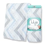 Lulujo Bamboo Swaddling Wrap (Blue Chevron) by lulujo