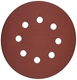 Bosch SR5R322 Random Orbit Sander Hook and Loop 8 Hole Disc 5-Inch 320 Grit Sand Paper, Red, 25-Pack